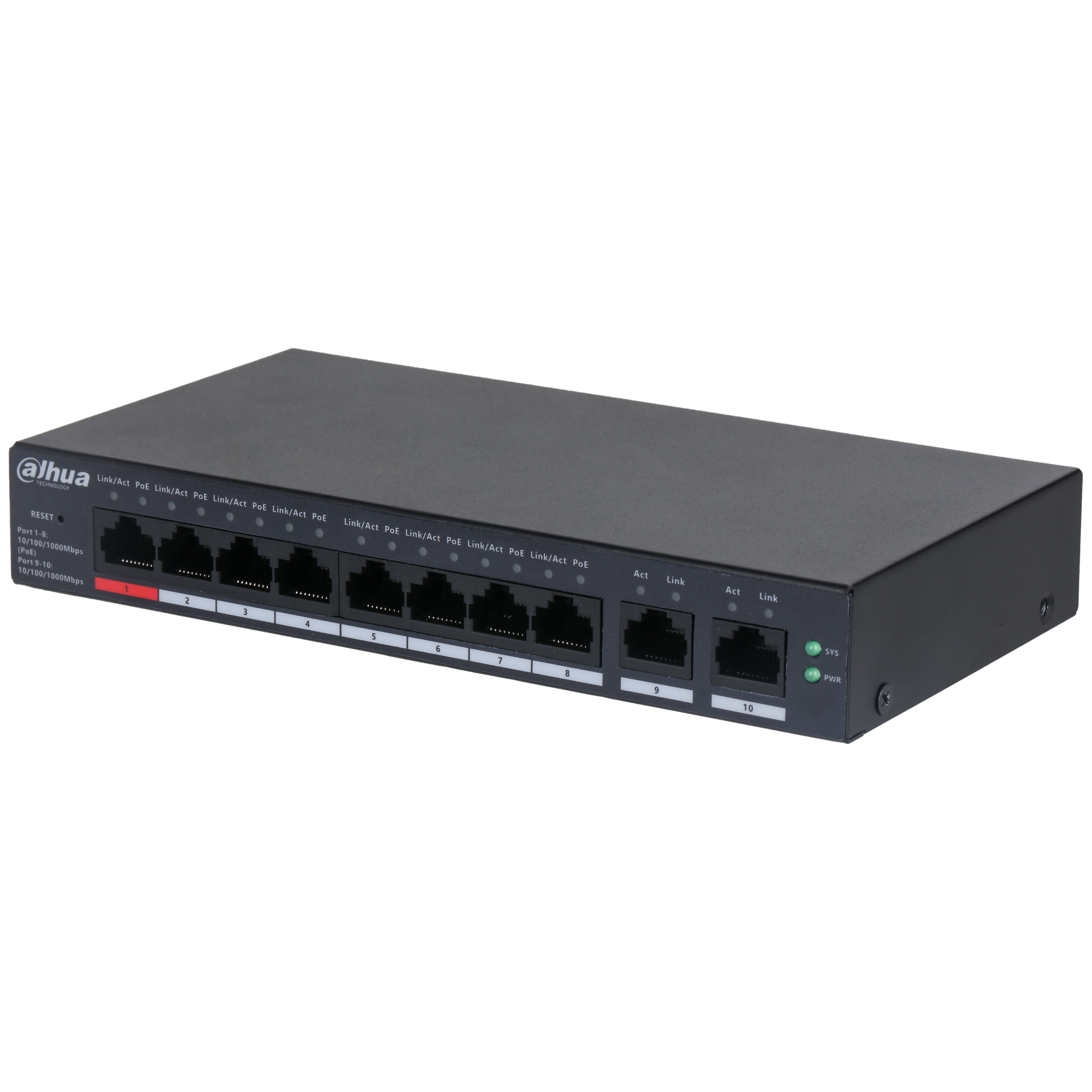 Switch POE Dahua para CCTV Red SSTT - CS4010-8GT-110